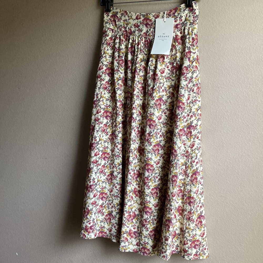 nwt sezane maria skirt pink floral